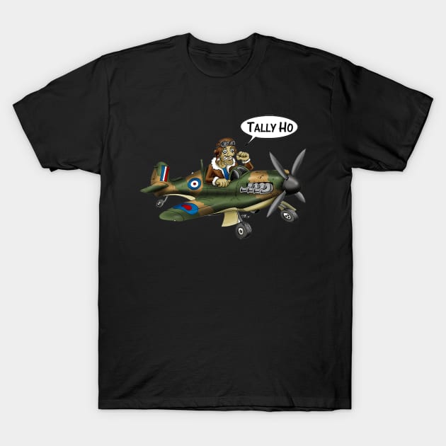 Spitfire Tally Ho Commander T-Shirt by Funky Aviation